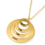 Hebrew Name Necklace - 24K Yellow Gold Plated English or Hebrew Name Rings Necklace - 2
