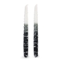 Dipped Taper Shabbat Candles - Black and White - 2