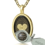 14K Gold and Onyx Necklace Micro-Inscribed with 24K Gold Heart and "I Love You" in 120 Languages - 4