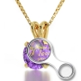 "I Love You" in 12 Languages: 24K Gold Plated and Swarovski Stone Necklace Micro-Inscribed with 24K Gold - 7