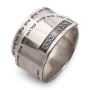 Handmade Blackened 925 Sterling Silver Adjustable Unisex Ring With Ana BeKoach Prayer  - 2