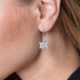 Marina Sterling Silver Star of David and Chai Earrings - 2