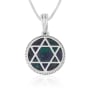 Sterling Silver and Eilat Stone Star of David Pendant Necklace - 1