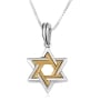 Sterling Silver and Gold Plated Star of David Necklace - 1