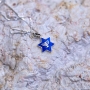 Marina Jewelry Sterling Silver and Blue Enamel Star of David Pendant With Menorah - 10