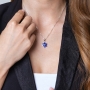 Marina Jewelry Sterling Silver and Blue Enamel Star of David Pendant With Menorah - 3