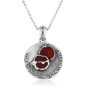 Marina Jewelry 925 Sterling Silver Pomegranate Shema Yisrael Necklace - Deuteronomy 6:4 - 2