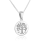 Marina Jewelry Engraved Tree of Life Sterling Silver Necklace  - 3