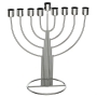 Nickel Plated Modern Menorah with Classic Branches - 2