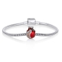 Marina Jewelry Open Pomegranate Bead Charm with Garnet Stones - 3