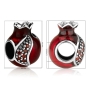 Marina Jewelry Open Pomegranate Bead Charm with Garnet Stones - 5