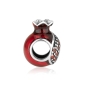 Marina Jewelry Open Pomegranate Bead Charm with Garnet Stones - 6