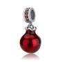 Marina Jewelry Open Pomegranate Pendant Charm with Garnet Stones - 2