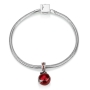 Marina Jewelry Open Pomegranate Pendant Charm with Garnet Stones - 3