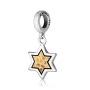 Gold-Plated Sterling Silver Star of David Pendant Charm - 1