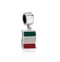 Marina Jewelry Silver Italian Flag Pendant Charm - 1
