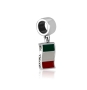 Marina Jewelry Silver Italian Flag Pendant Charm - 2