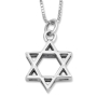 Sterling Silver Double Layer Star of David Pendant Necklace - 4