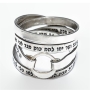 Blackened 925 Sterling Silver Wrap Ring – 72 Names of God - 2