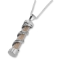 Sterling Silver Mezuzah Sand Pendant With Shema Yisrael - 1