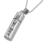 Sterling Silver Mezuzah Necklace with Star of David - 1
