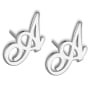 Allegro Script Initial Earrings (Sterling Silver or Gold Plated) - 3