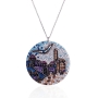 925 Sterling Silver and Cubic Zirconia Colorful Jerusalem Necklace - 1