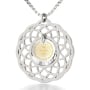 925 Sterling Silver and Cubic Zirconia Eishet Chayil (Woman of Valor) Necklace Micro-Inscribed with 24K Gold (Proverbs 31:10-31) - 1