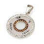 925 Sterling Silver Circular Hebrew-English Ani Ledodi Pendant with Crystal Stones – Rhodium Plated - Song of Songs 6:3 - 5