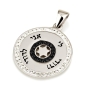 925 Sterling Silver Circular Hebrew-English Ani Ledodi Pendant with Star of David & Crystal Stones – Rhodium Plated (Song of Songs 6:3) - 4