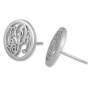 925 Sterling Silver Circular Monogram KK Initial Earrings - 3