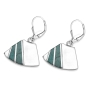 925 Sterling Silver Fan Earrings With Eilat Stone Design - 1