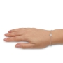 925 Sterling Silver Hamsa Bracelet with White Zircon Stones - 2