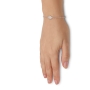 925 Sterling Silver Hamsa Bracelet with White Zircon Stones - 3
