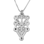 Hebrew Name Necklace 925 Sterling Silver Kabbalistic Tree of Life Three Initials Necklace - 1