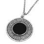 925 Sterling Silver Men's Kabbalah Necklace With Black Onyx Stone - 2