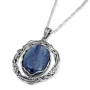 925 Sterling Silver Peace Hamsa Necklace with Kyanite Stone - 3