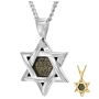 925 Sterling Silver Star of David Shema Yisrael Necklace with Onyx Stone and 24K Gold Inscription - Deuteronomy 6:4-9 - 10