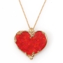 Adina Plastelina Filigree Gold Plated Heart Necklace (Large) - Variety of Colors - 1