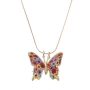 Adina Plastelina Gold Plated Butterfly Necklace - Millefiori - 1