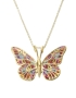 Adina Plastelina Gold Plated Large Butterfly Necklace - Millefiori - 1