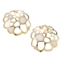 Adina Plastelina Gold Plated Silver Coral Stud Earrings - Mother of Pearl - 1