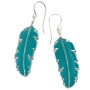 Adina Plastelina Little Feather Silver Earrings - Turquoise - 1