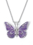  Adina Plastelina Silver Butterfly Necklace - Purple - 1