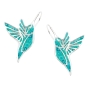  Adina Plastelina Silver Hummingbird Earrings - Turquoise - 1