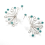 Adina Plastelina's Savyon: Silver Stud Earrings - Turquoise - 1