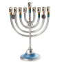 Aluminum Hanukkah Menorah with Star of David (Blue). Lily Art - 4