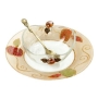 Apples: Painted Glass 3-Piece Honey Dish. Lily Art - 1
