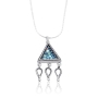 Beautiful Roman Glass and Silver Triangular Necklace - 2