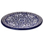 Blue and White Floral Plate - Circles. Armenian Ceramic - 1